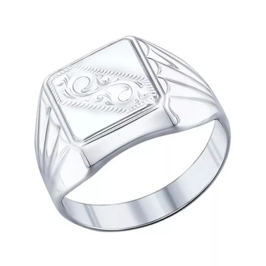 Кольцо-печатка из серебра