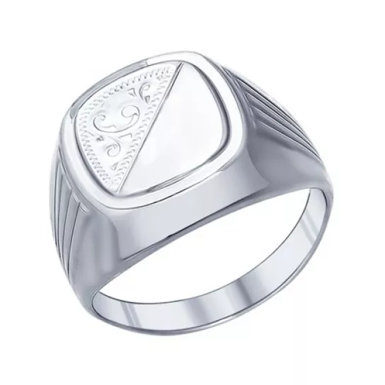 Кольцо-печатка из серебра