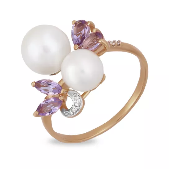 Кольцо с камнями из золота