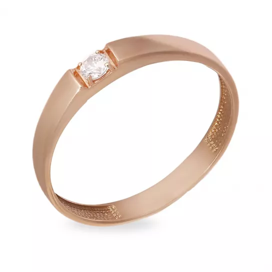 Кольцо с фианитом из золота