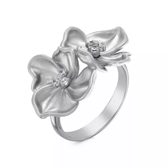 Кольцо с фианитом из серебра