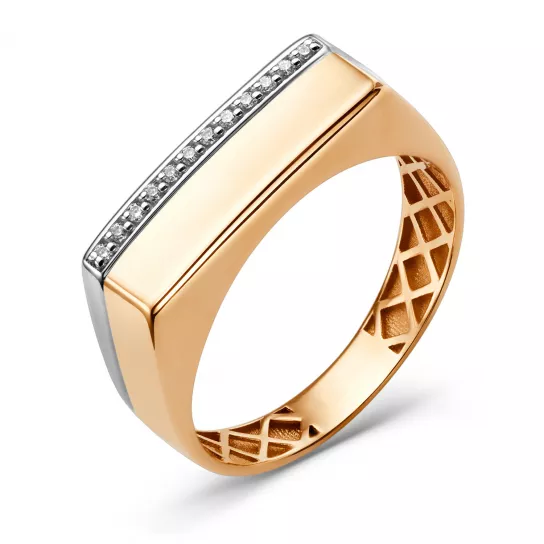 Кольцо с фианитом из золота