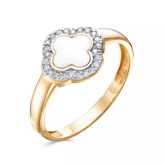 Кольцо с фианитом из золота