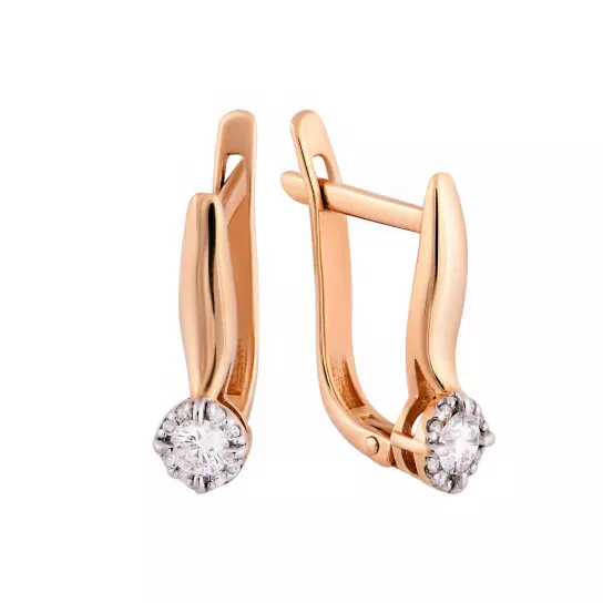 Серьги с бриллиантами из золота