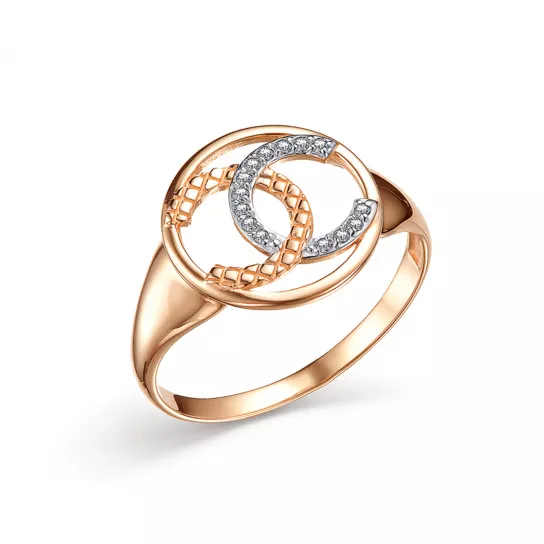 Кольцо с фианитом из золота