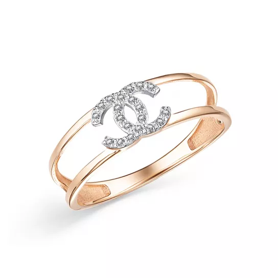 Кольцо с фианитом из золота