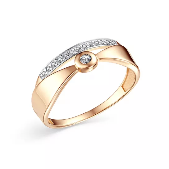 Кольцо с фианитом из золота