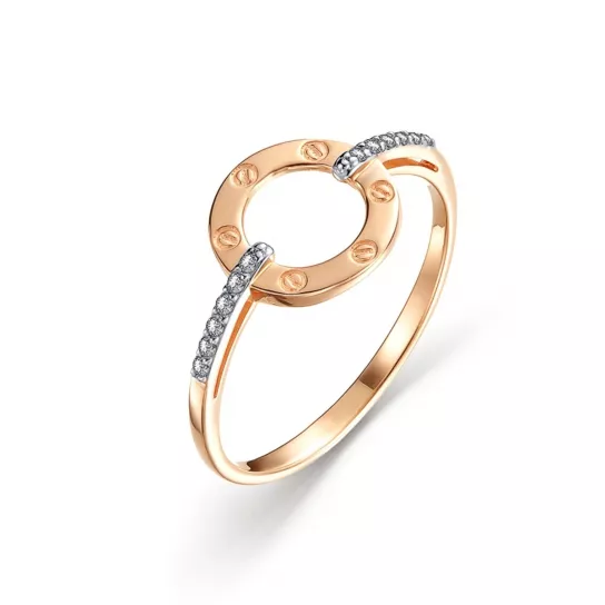 Кольцо с фианитом из золота