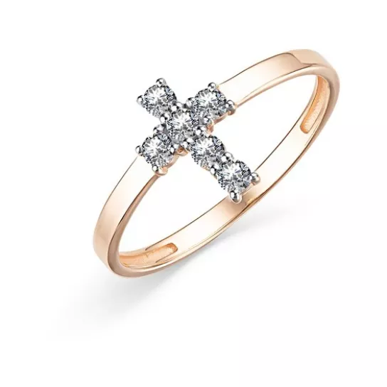 Кольцо с фианитом из золота