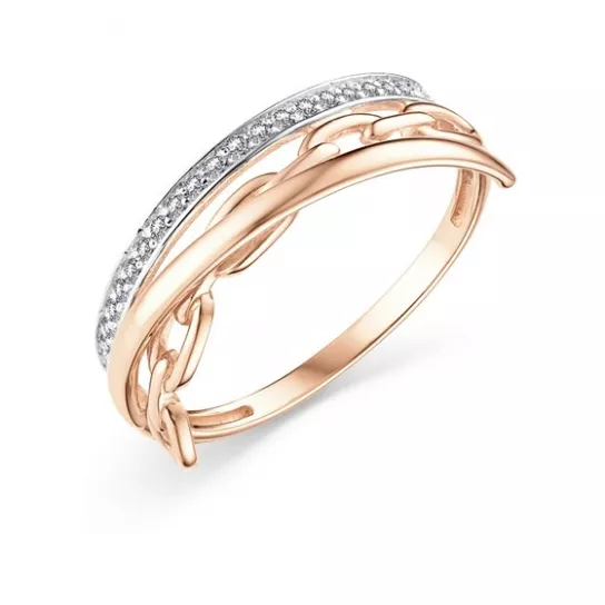 Кольцо с фианитом из золота