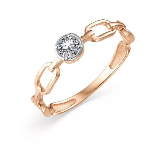 Кольцо с фианитом из золота