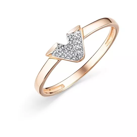 Кольцо с фианитом из золота