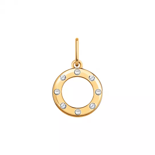 Подвеска с фианитом из золота