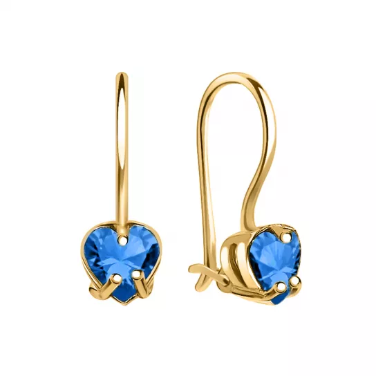 Серьги детские с фианитом из золота