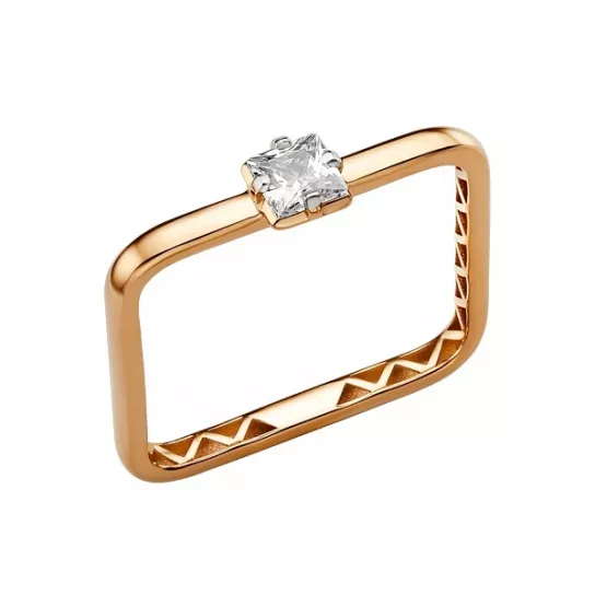 Кольцо с фианитом из золота