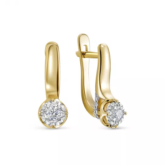 Серьги с бриллиантами из золота