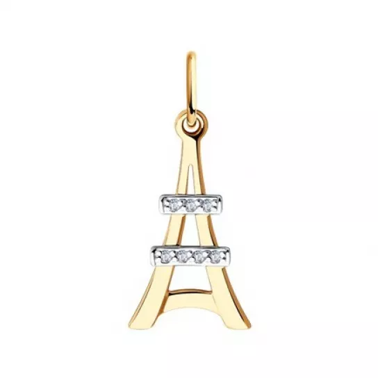 Подвеска с фианитом из золота