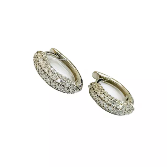 Серьги с фианитом из серебра