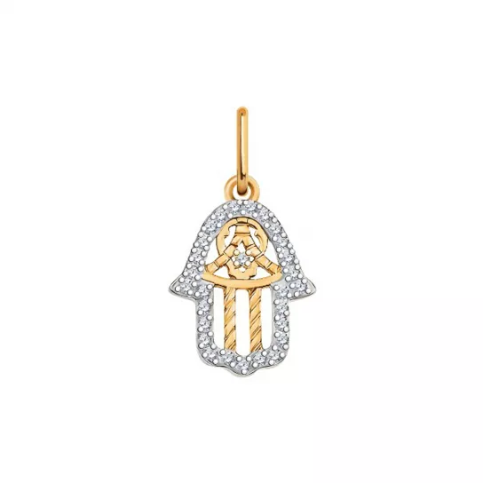 Подвеска с фианитом из золота