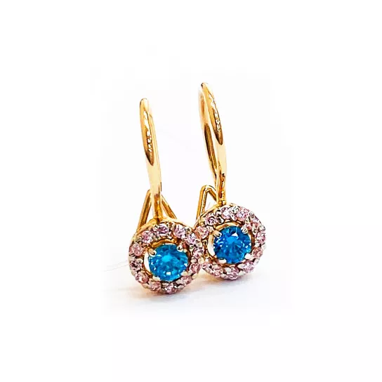 Серьги детские с фианитом из золота