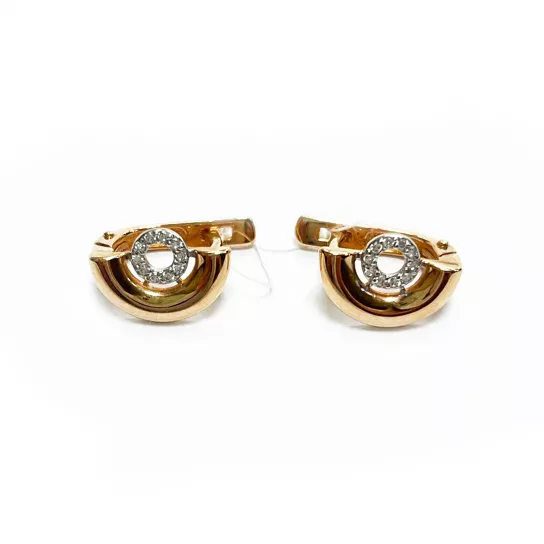 Серьги с фианитом из золота