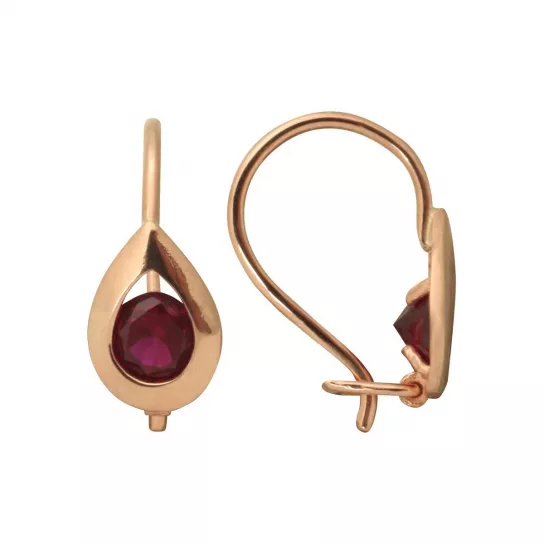 Серьги детские с фианитом из золота