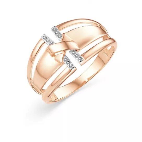 Кольцо с фианитом из золота