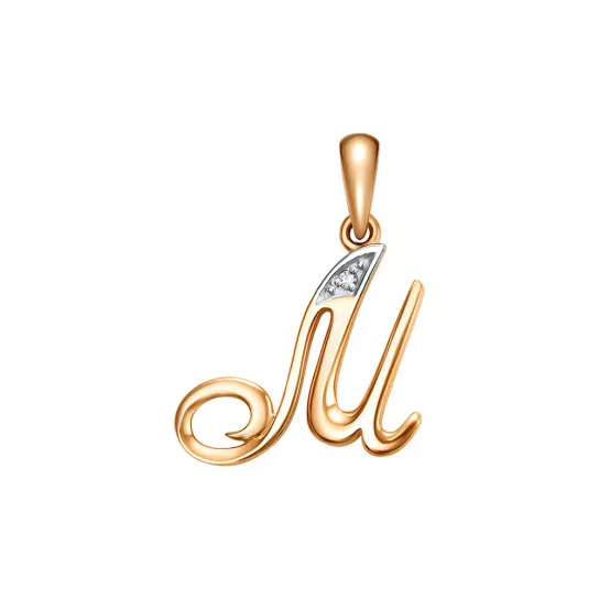 Подвеска с фианитом из золота