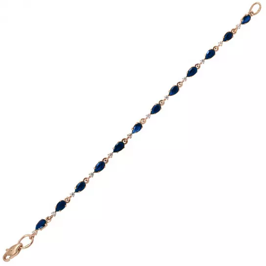 Браслет с корундом и фианитом из золота