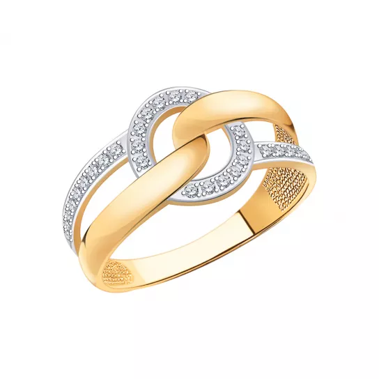 Кольцо с фианитом из золота