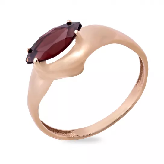 Кольцо с гранатом из золота