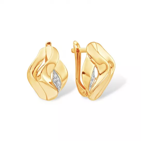 Серьги с фианитом из золота