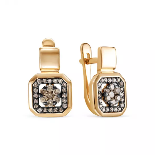 Серьги с бриллиантами из золота