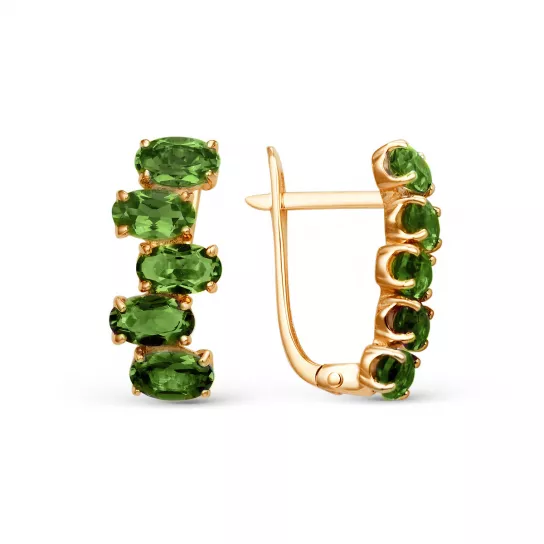 Серьги с изумрудом из золота