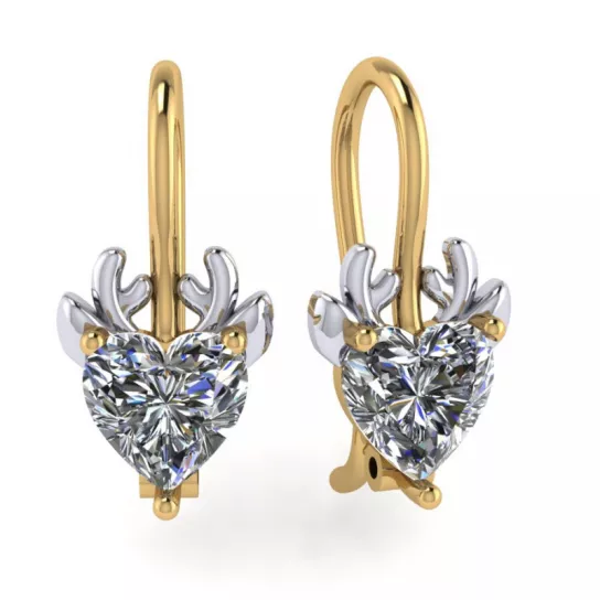 Серьги детские с фианитом из золота