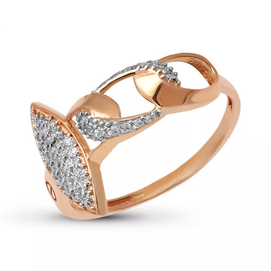 Кольцо с фианитом из золота