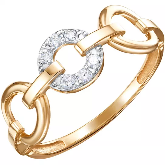 Кольцо с фианитом из золота