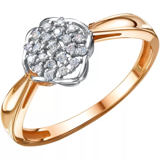 Кольцо с фианитом из золота