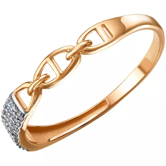 Кольцо с фианитом из золота