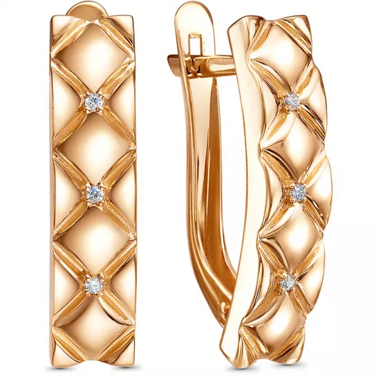 Серьги с фианитом из золота