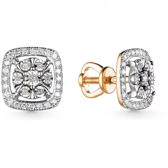 Пусеты с бриллиантами из золота