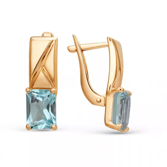 Серьги с топазом из золота