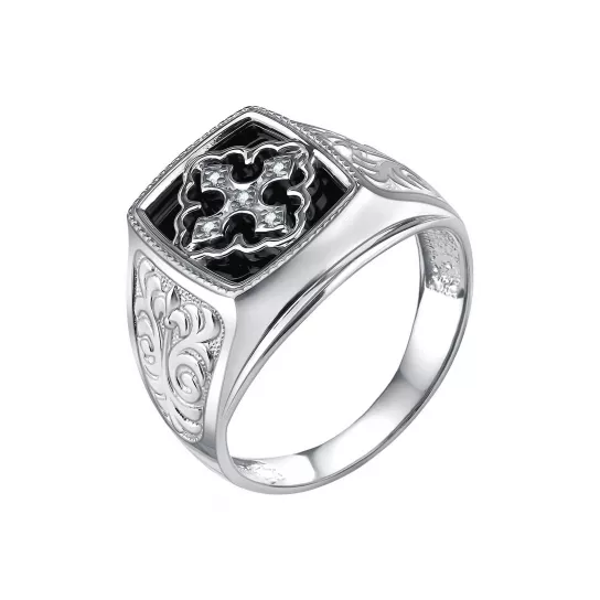 Кольцо-печатка из серебра