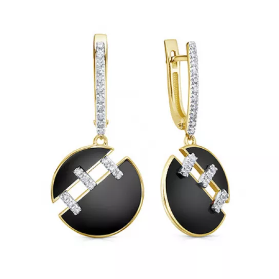 Серьги с бриллиантами из золота