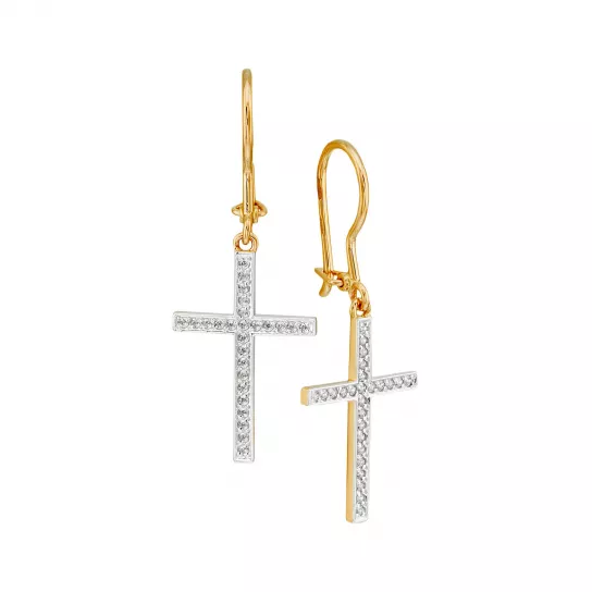 Серьги с фианитом из золота