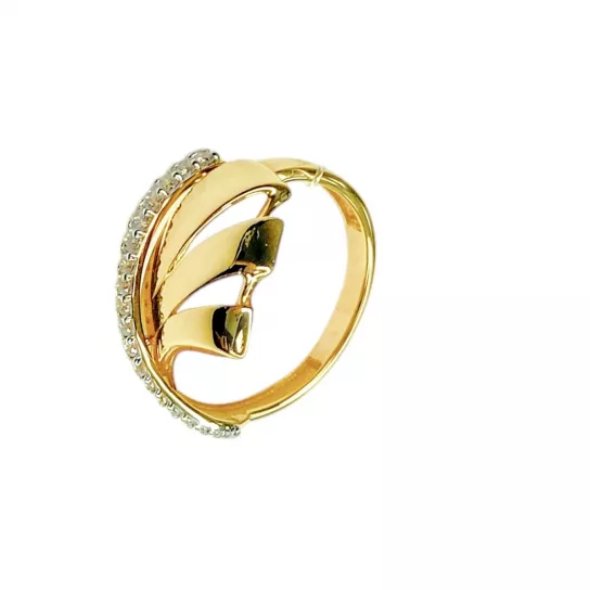 Кольцо с фианитом из золота