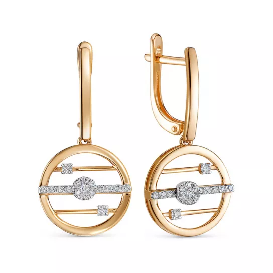 Серьги с бриллиантами из золота