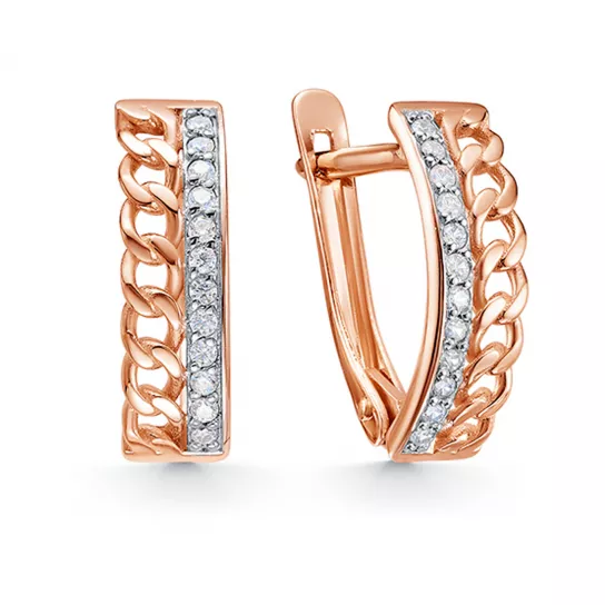 Серьги с фианитом из золота