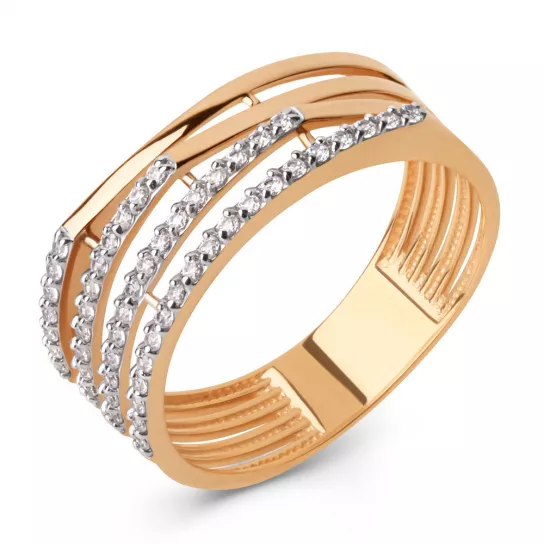 Кольцо с фианитом из золота