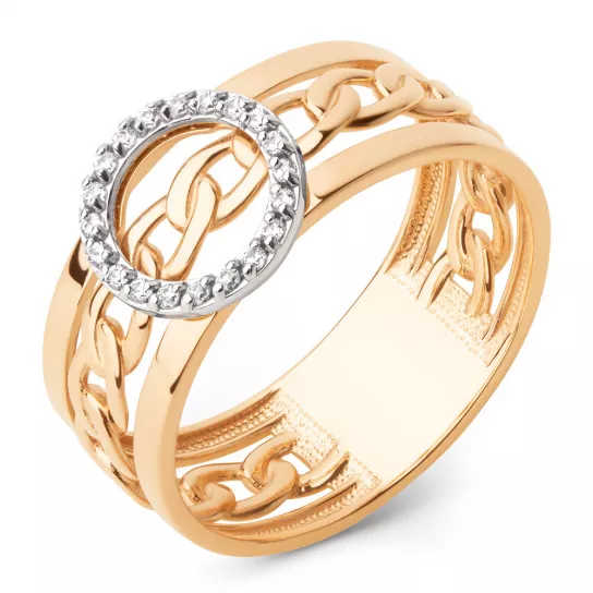 Кольцо с фианитом из золота